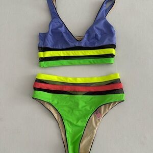 Agent Provocateur neon Bikini Set with Stripes